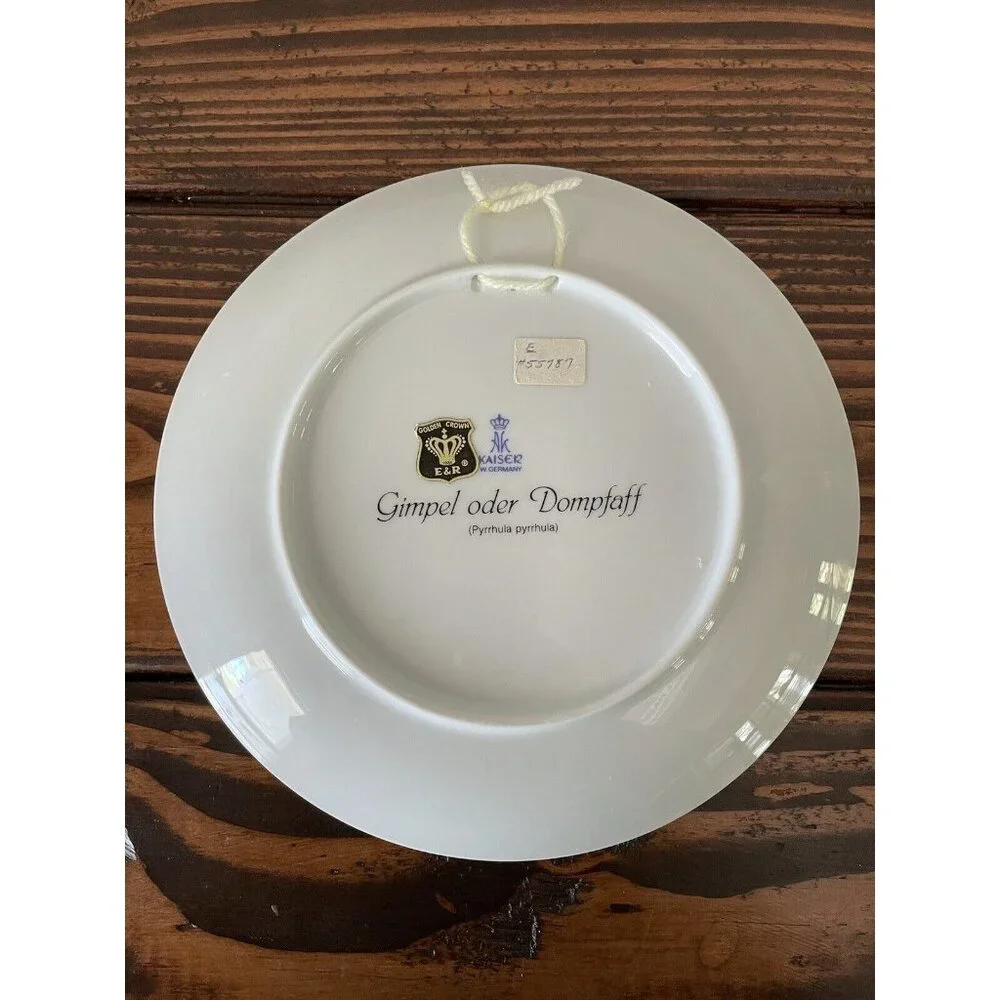 E&R Golden Crown Emblem AK Kaiser West Germany Gimpel Ofer Dompfaff Bird Plate